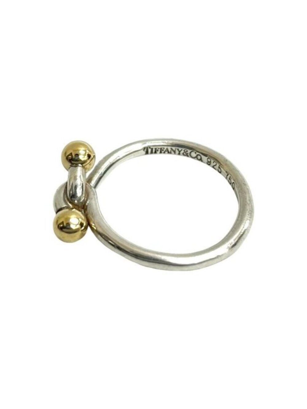 Tiffany & Co Hook Eye Love Knot 18K Gold Ring Silver - Picture 5 of 8